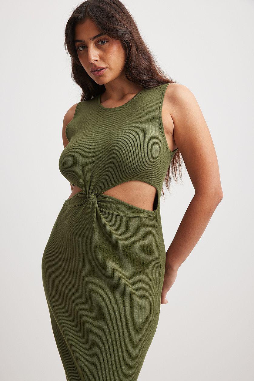 Knitted Cut Out Midi Dress Product Image