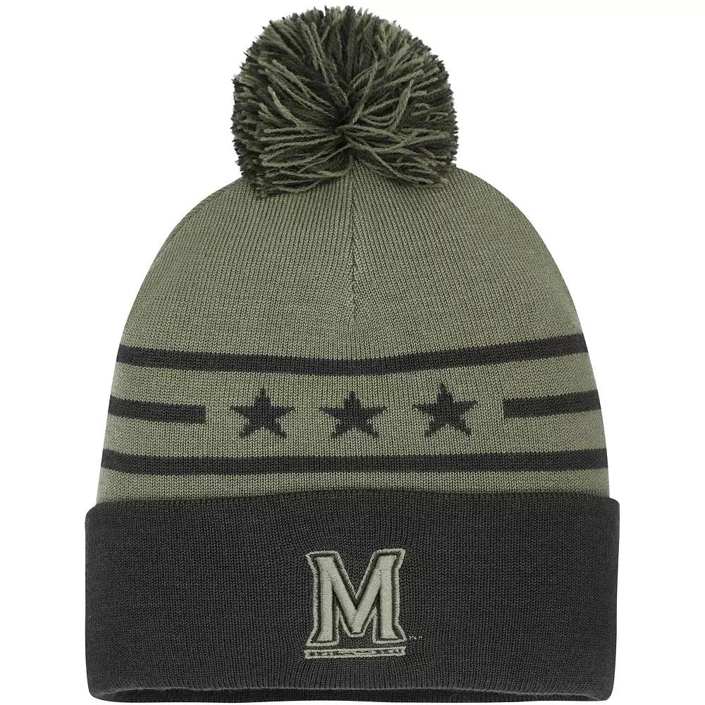Men's Under Armour Forest Green Maryland Terrapins Freedom Collection Cuffed Knit Hat with Pom, Team Product Image