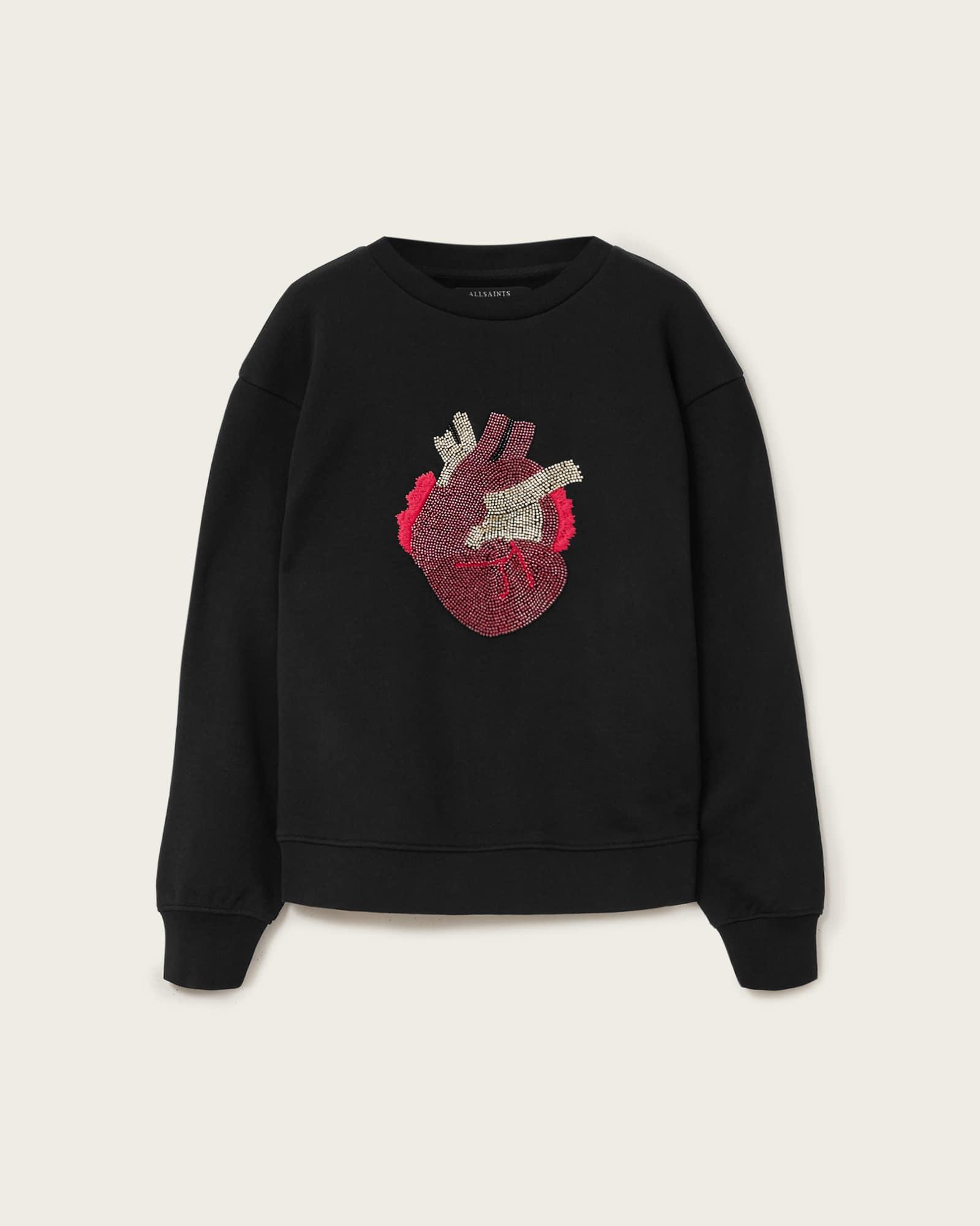 Andrea Pippa Embellished Sweatshirt Black | ALLSAINTS US Product Image