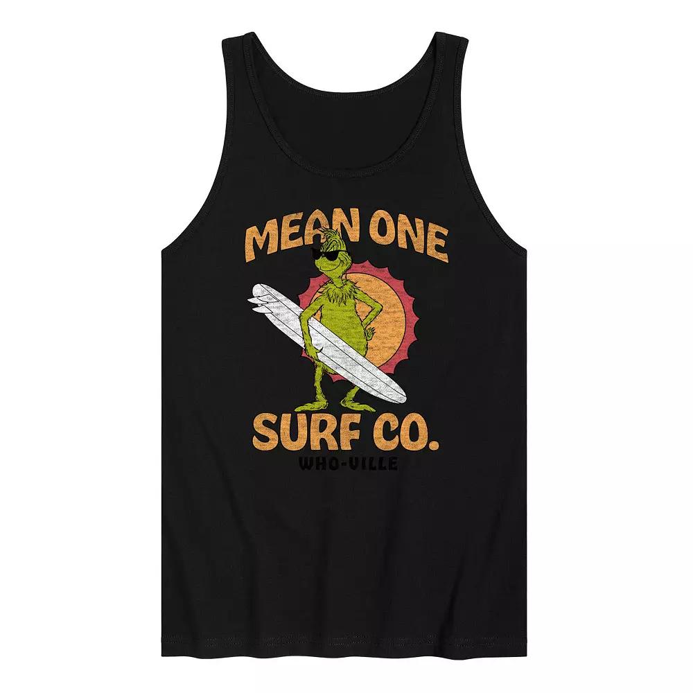 Men's Dr. Seuss The Grinch Mean One Surf Graphic Tank Top,  Product Image
