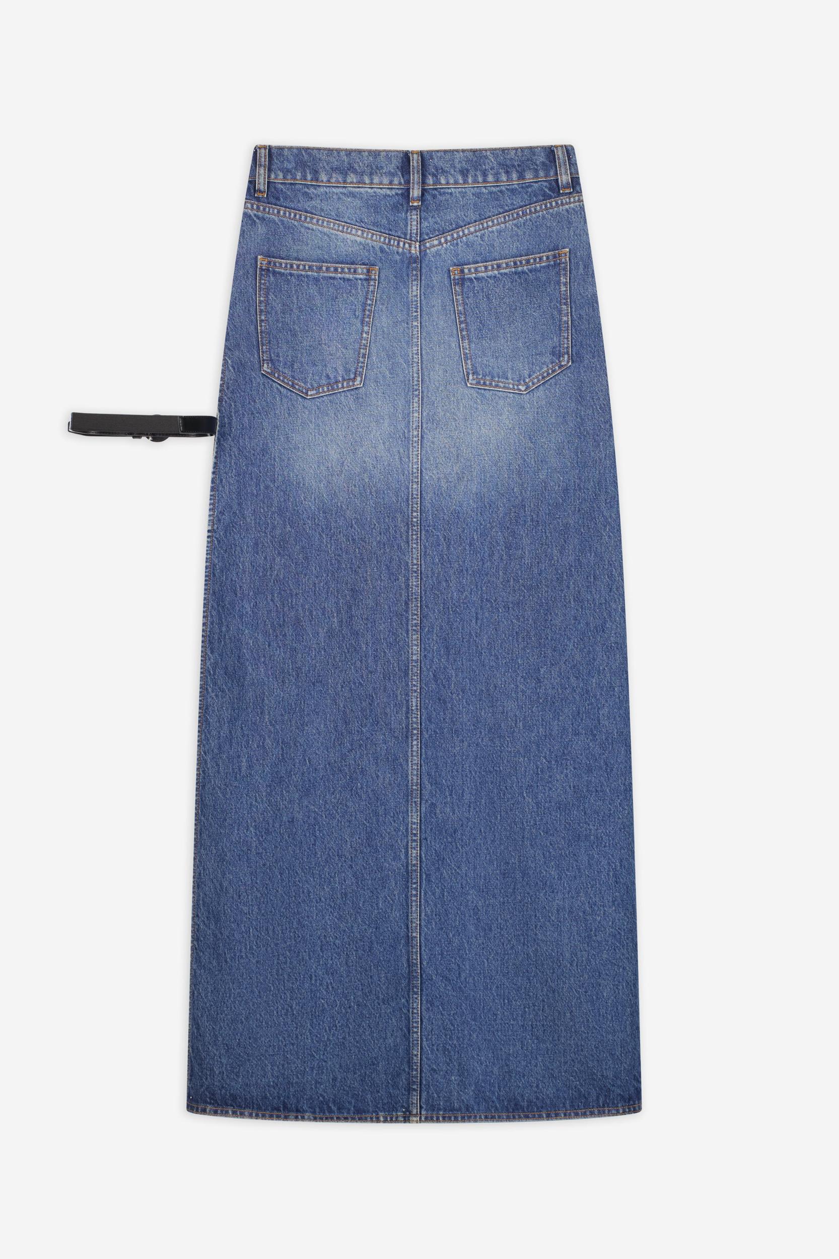 Garter Belt Denim Skirt Product Image