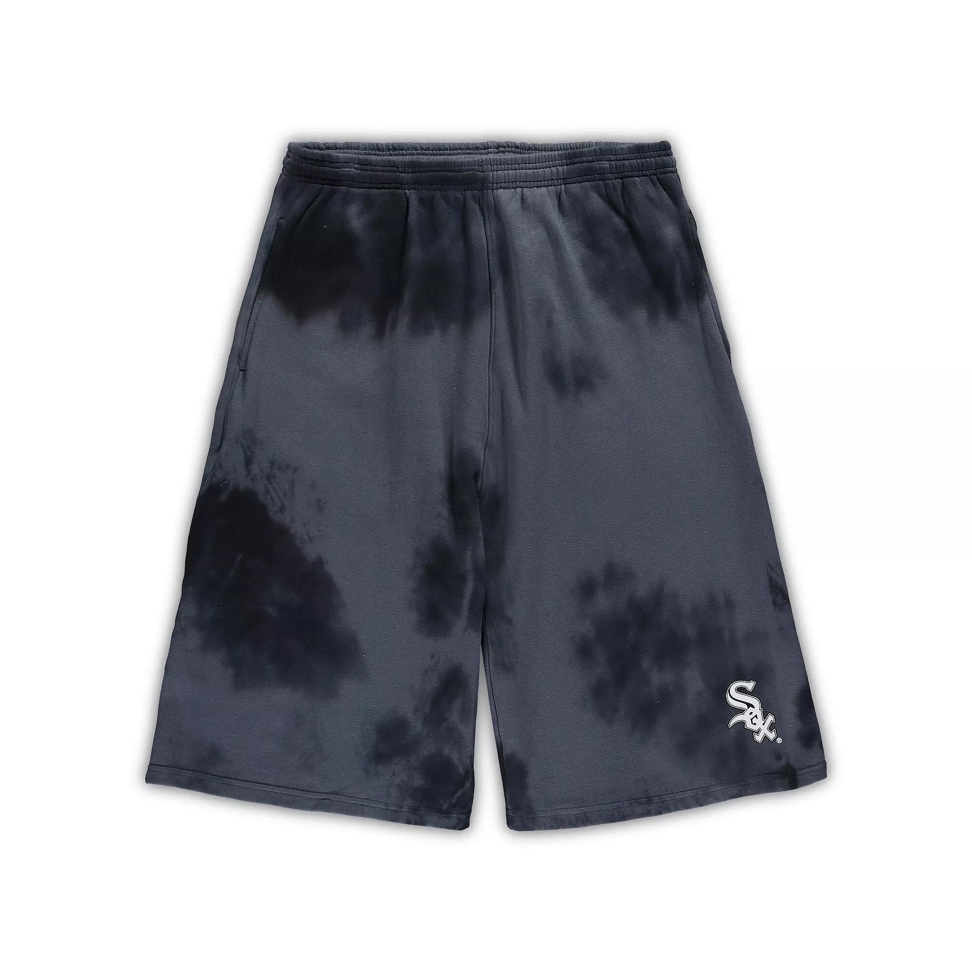 Men's Black Chicago White Sox Big & Tall Tye Dye Fleece Shorts,  Product Image