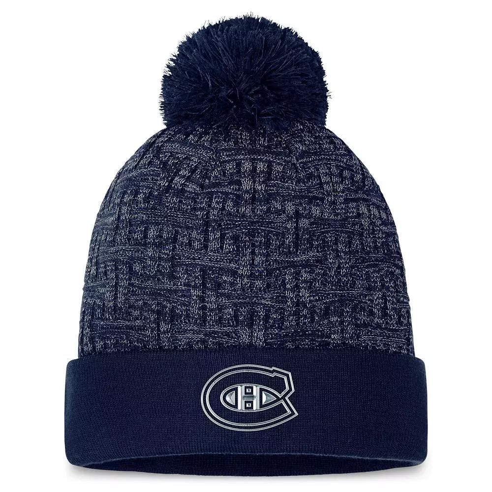 Women's Fanatics Branded  Navy Montreal Canadiens Authentic Pro Road Cuffed Knit Hat with Pom, Cnd Blue Product Image