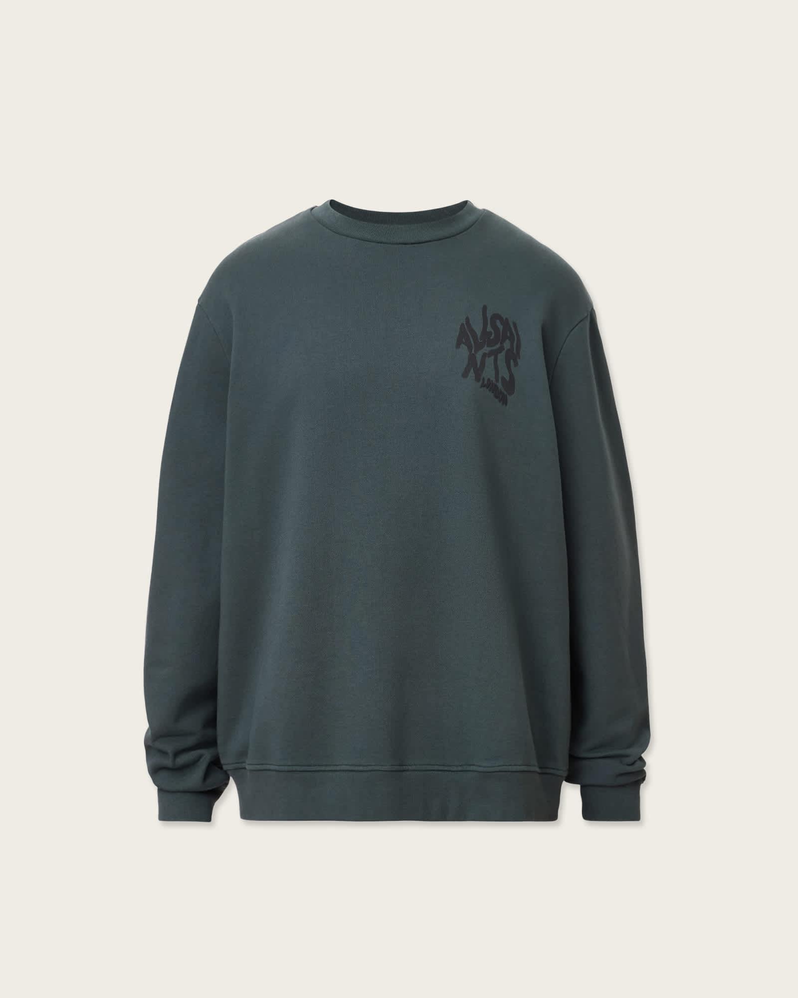 Orlando Oversized Crew Neck Sweatshirt SUNIL BLUE | ALLSAINTS US Product Image