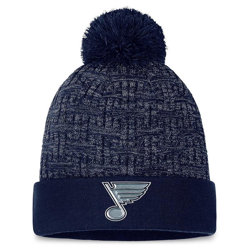 Women's Fanatics Branded Navy St. Louis Blues Authentic Pro Road Cuffed Knit Hat with Pom Product Image