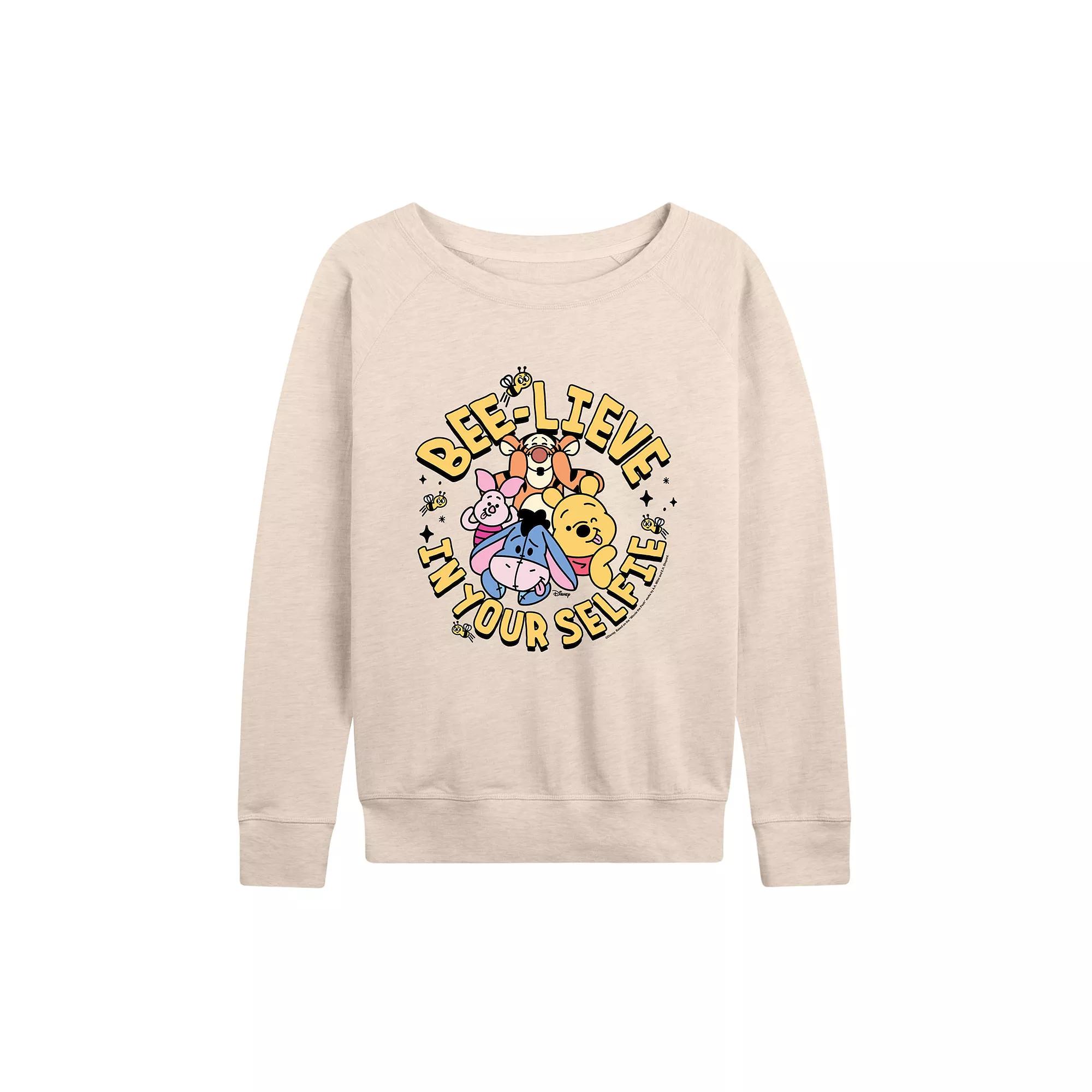 Disney's Winnie the Pooh Women's Group French Terry Long Sleeve Tee, Girl's,  Product Image