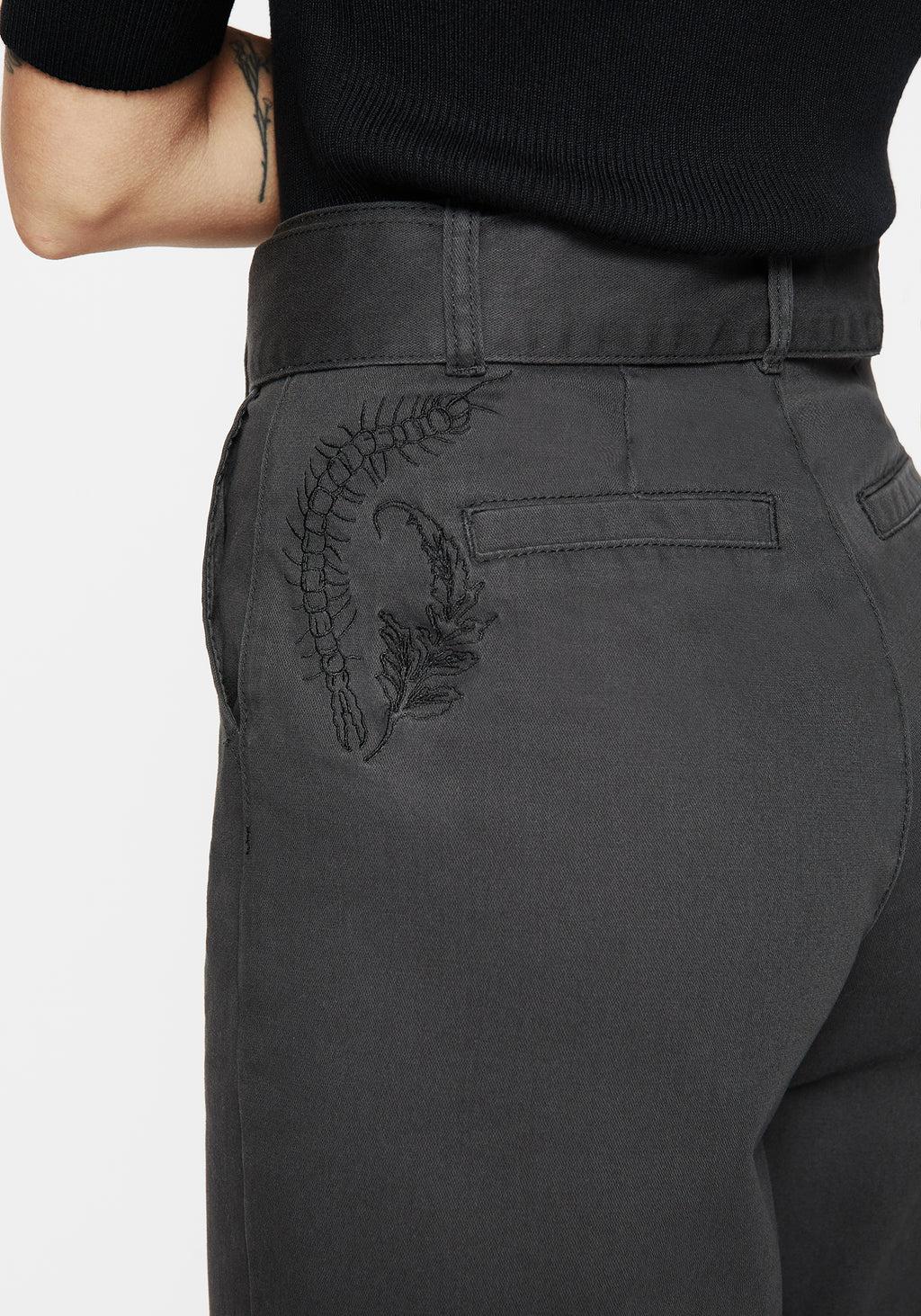 Pinhead Embroidered Belted Balloon Leg Trousers Product Image