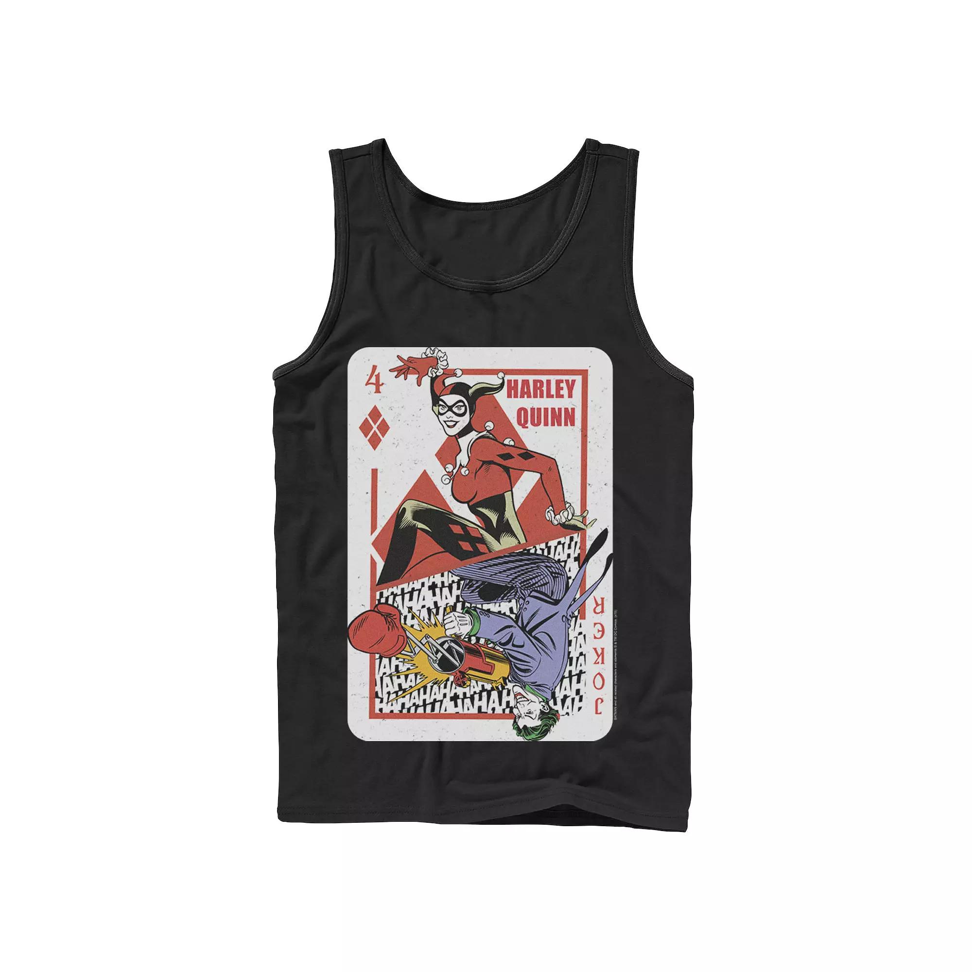Mens DC Comics Harley Quinn Joker Playing Card Tank Top, Men's,  Product Image