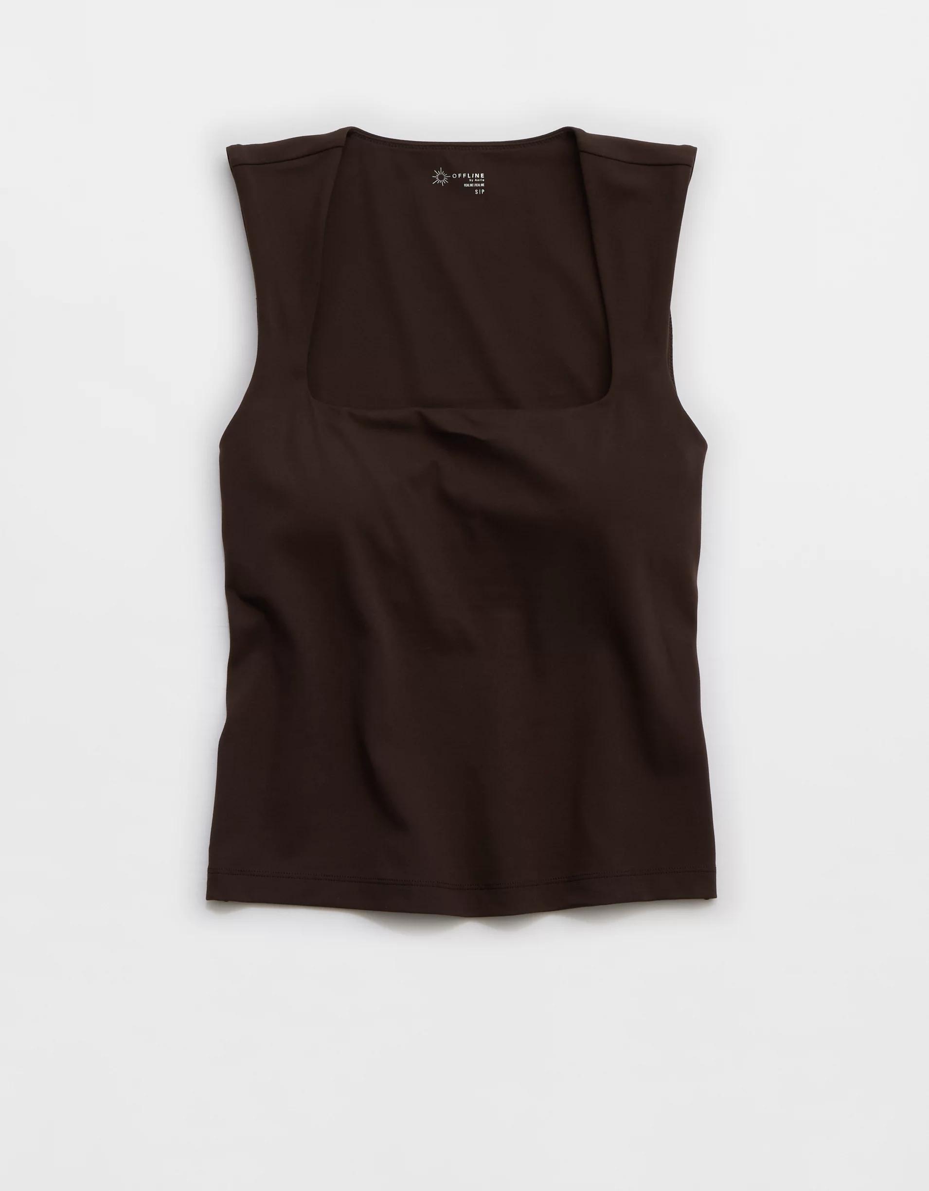OFFLINE By Aerie Real Me Low Key Square Neck Tank Top Product Image