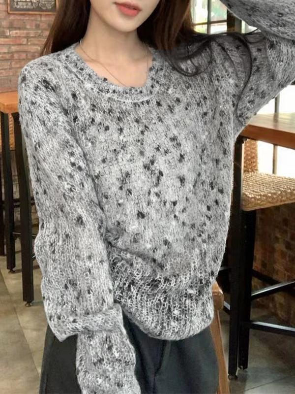 Cutout Lace Up Long Sleeve Knit Product Image