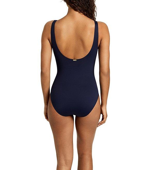 Lauren Ralph Lauren Core Solid Ruffle Underwire One Piece Swimsuit Product Image