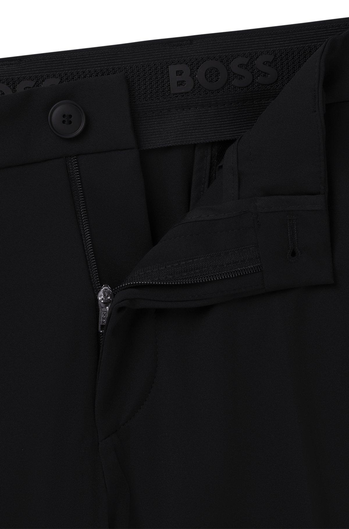 BOSS - Slim-fit trousers in performance-stretch jersey - Black Product Image