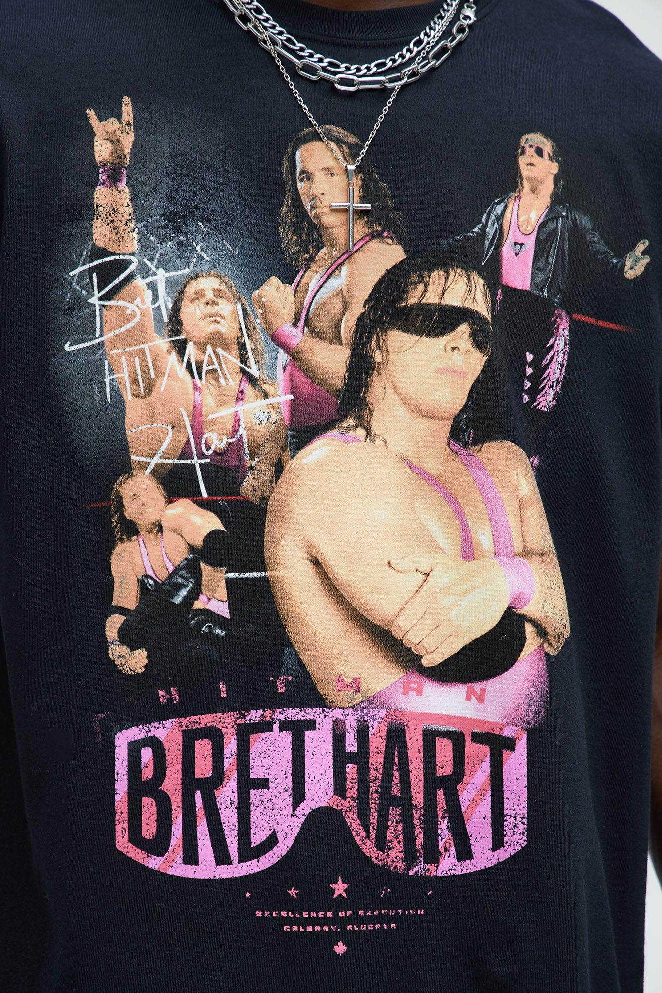 WWE Bret Hart Oversized Short Sleeve Tee - Black Product Image