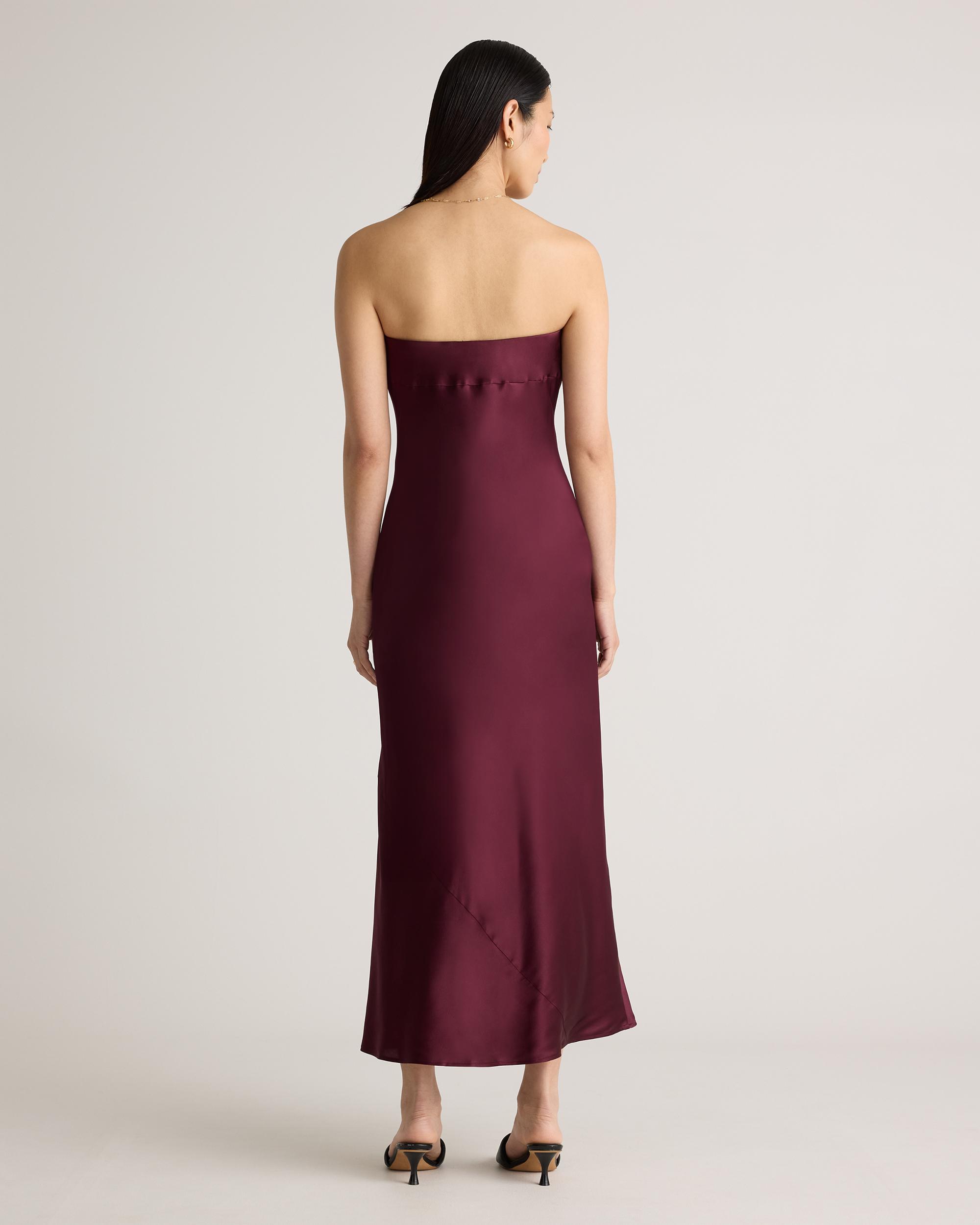 Quince | Women's Strapless Midi Dress Mulberry Silk Product Image