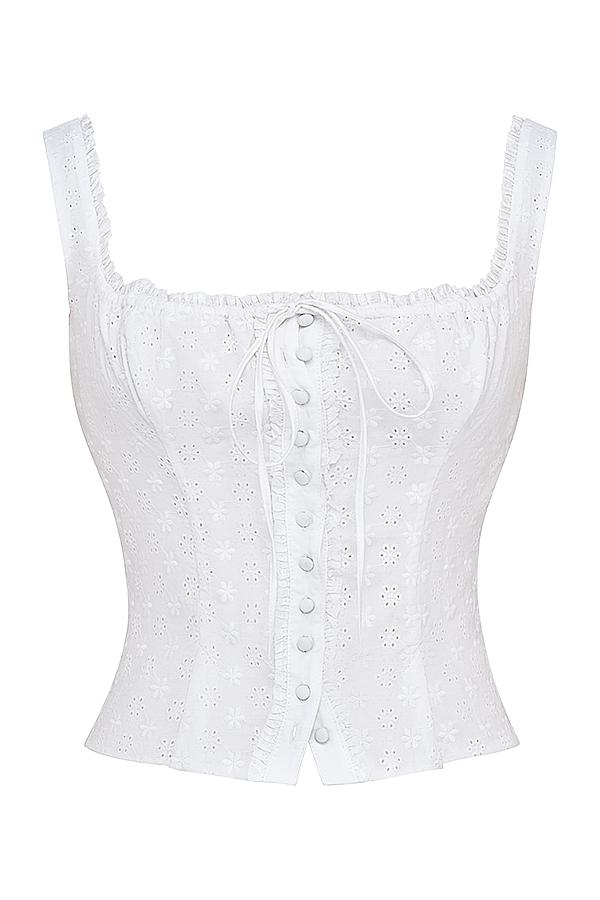 Juana  white broderie anglaise top Product Image