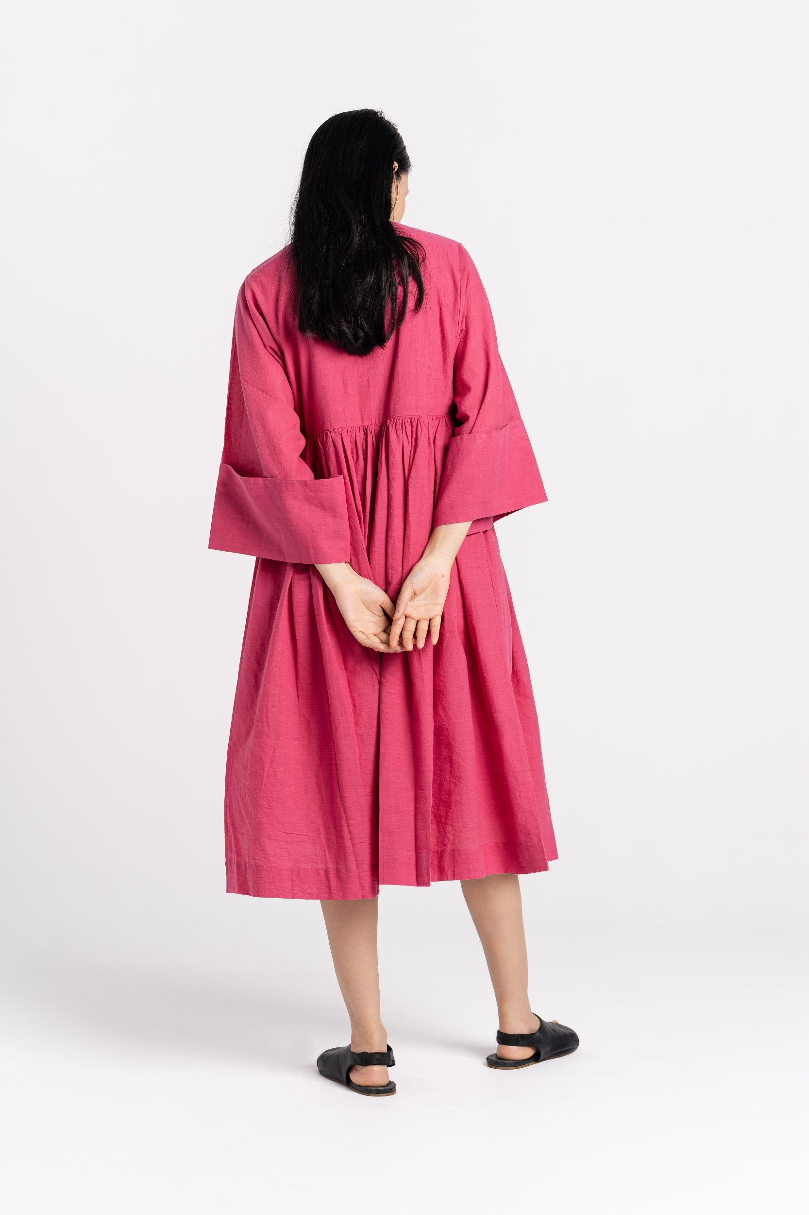 Rose Gathered Midi Dress Product Image