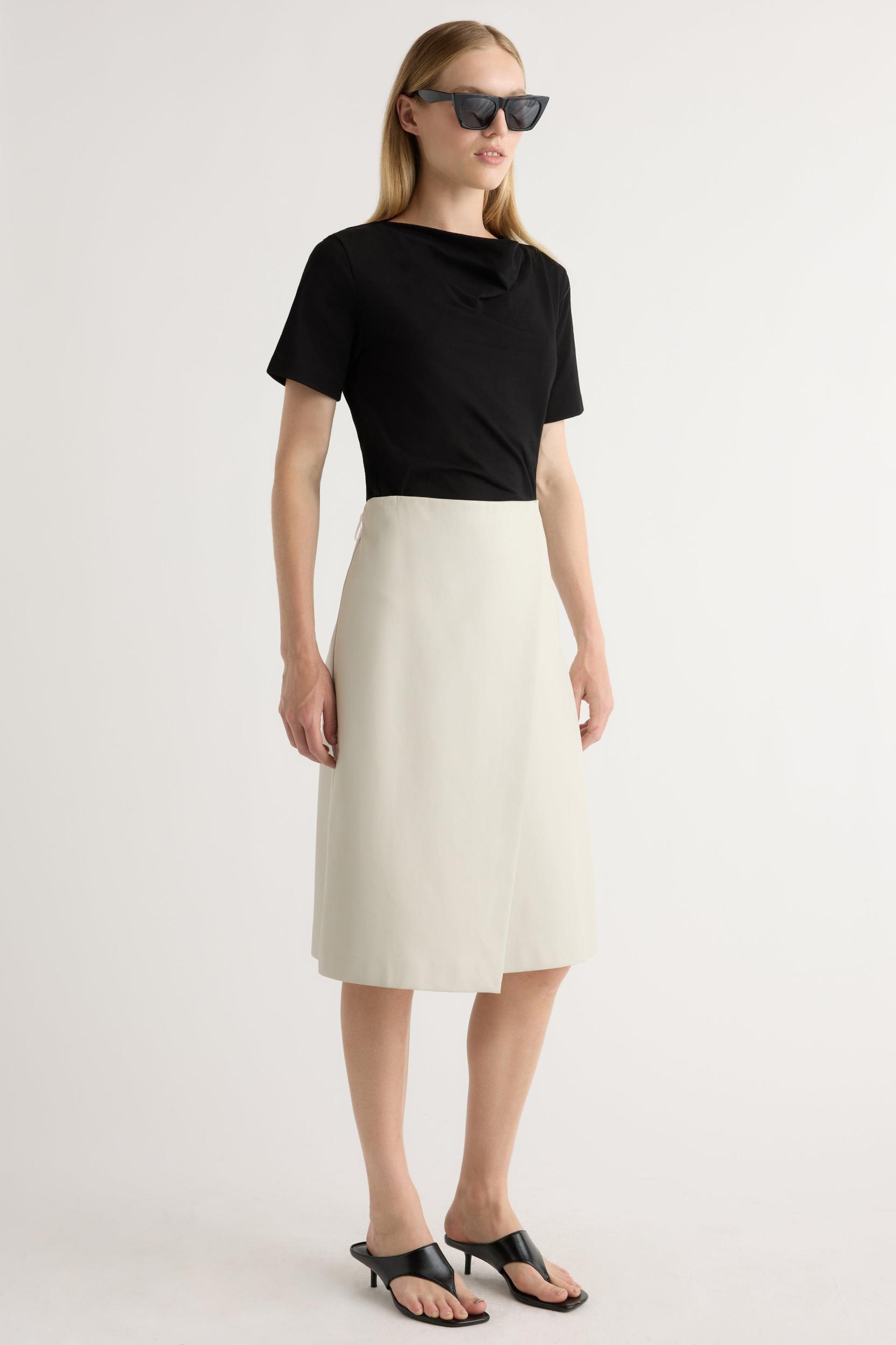 Alba Asymmetric Vegan Leather Skirt Product Image