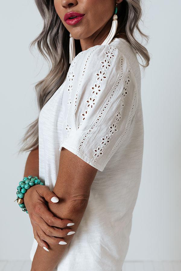 Upper West Side Story Eyelet Top In White Product Image