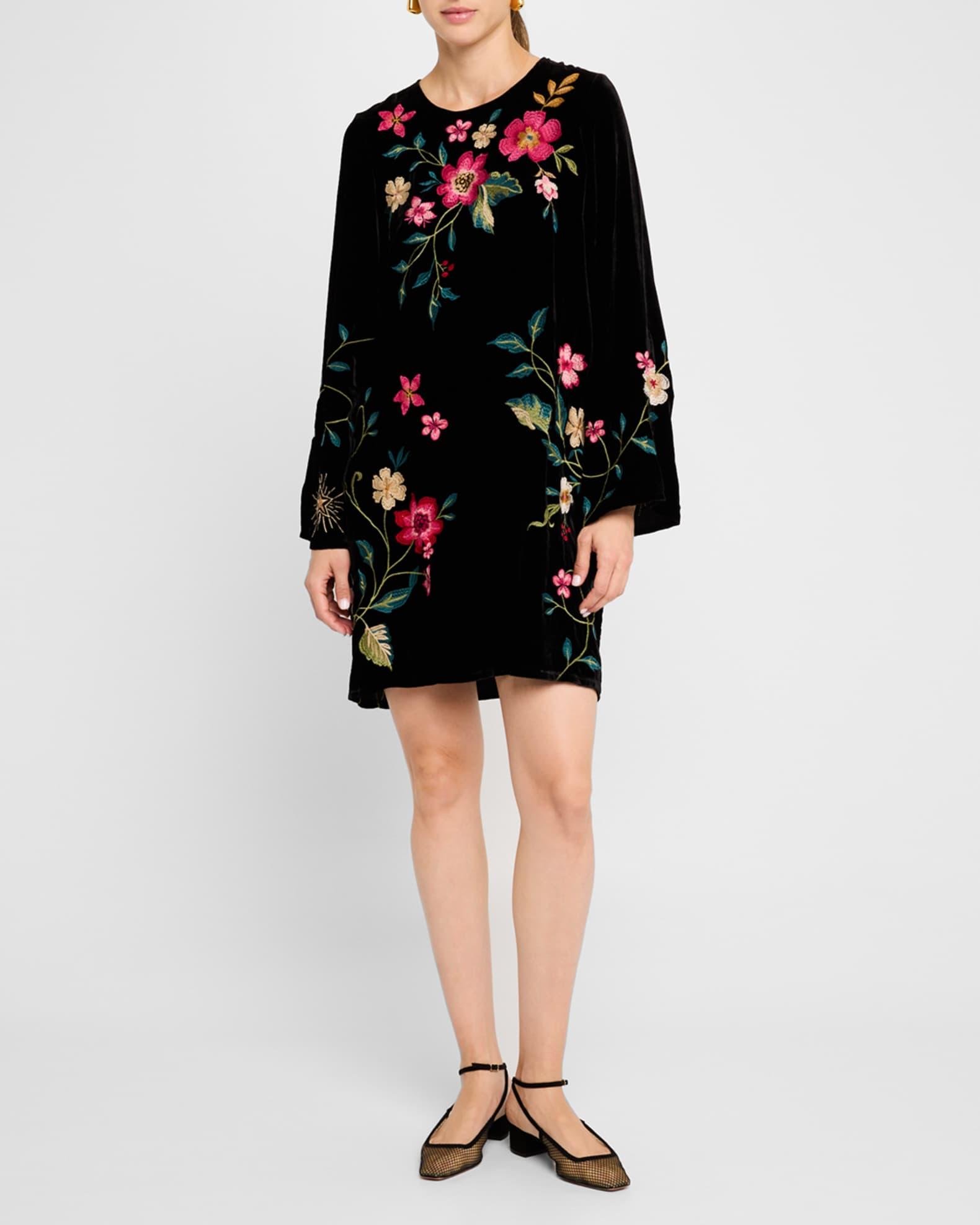 Rhoda Floral-Embroidered Shift Dress Product Image