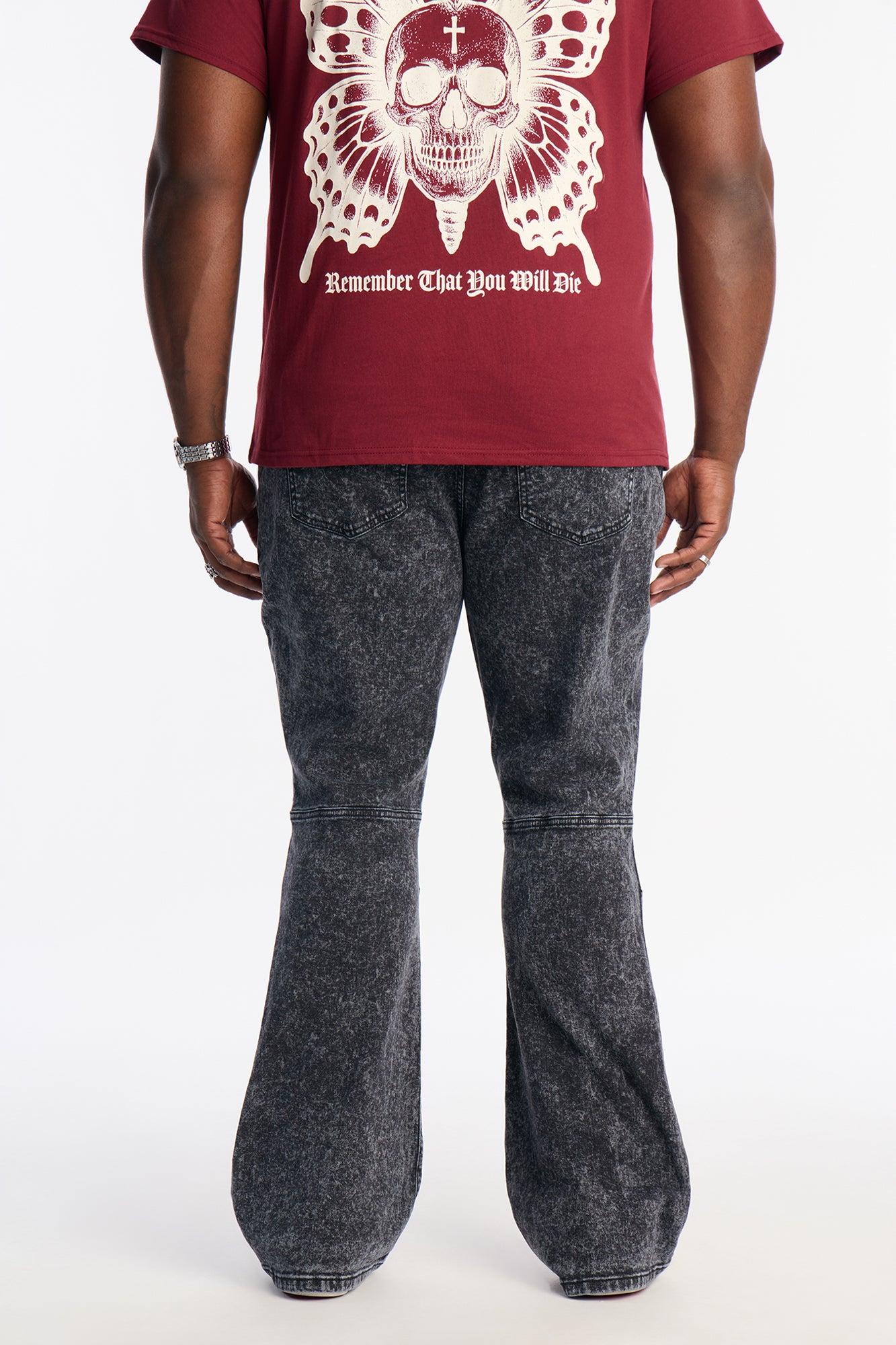 Stacked Skinny Flare Throttle Jean - Black Wash Product Image