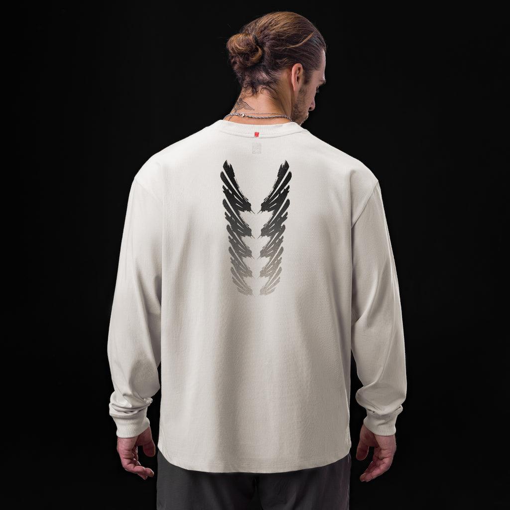 0851. Tech Essential™ Relaxed Long Sleeve  -  Stone "Brush Stroke" Product Image