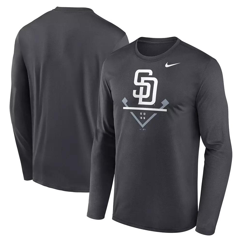 Men's Nike Anthracite San Diego Padres Icon Legend Performance Long Sleeve T-Shirt,  Product Image