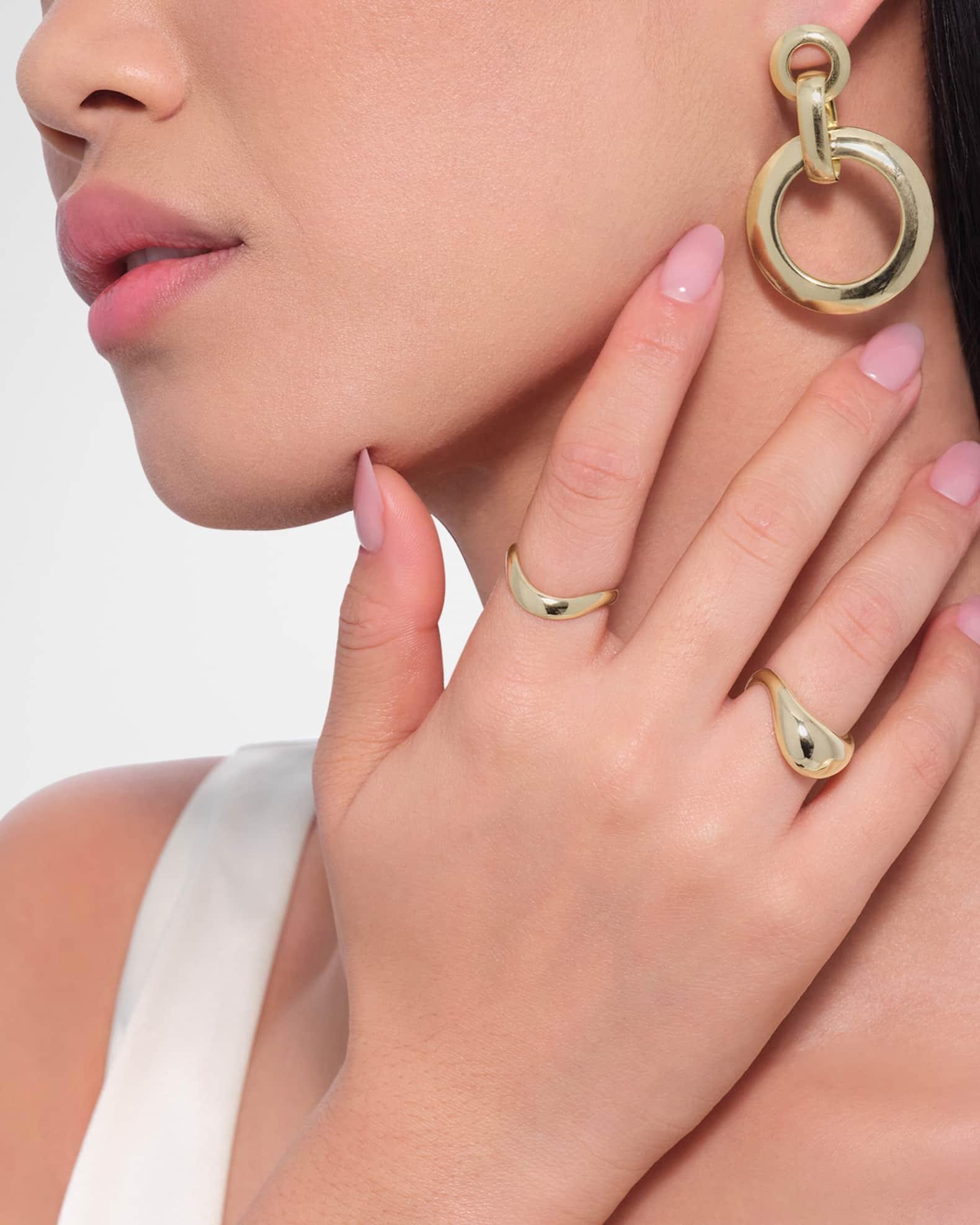 Wavey Curved Bubble Ring in 14K Gold Product Image
