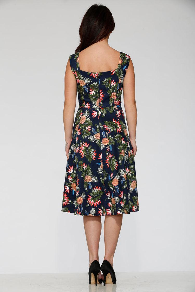 Navy Hawaiian Swing Dress Product Image