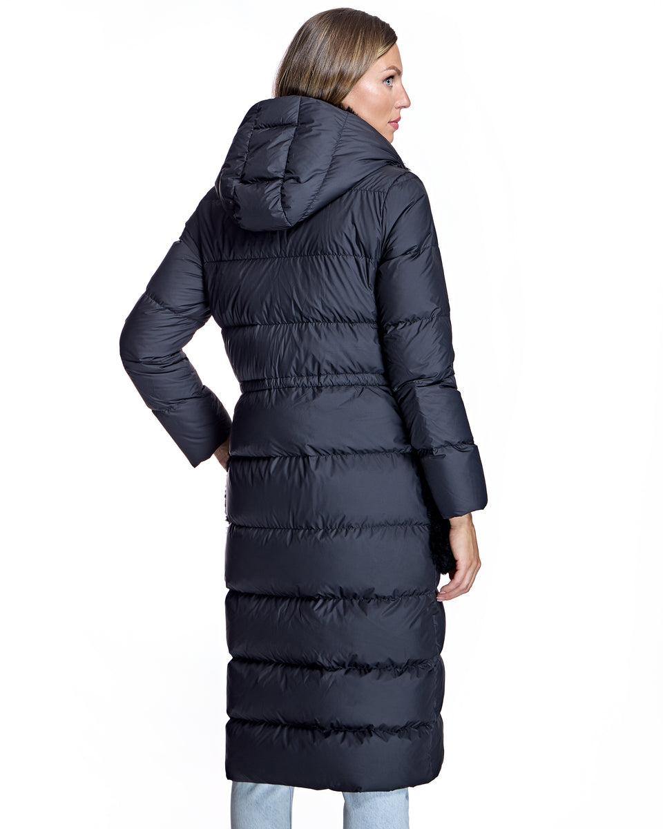 Nylon Down Filled Coat with Goat Trims Product Image