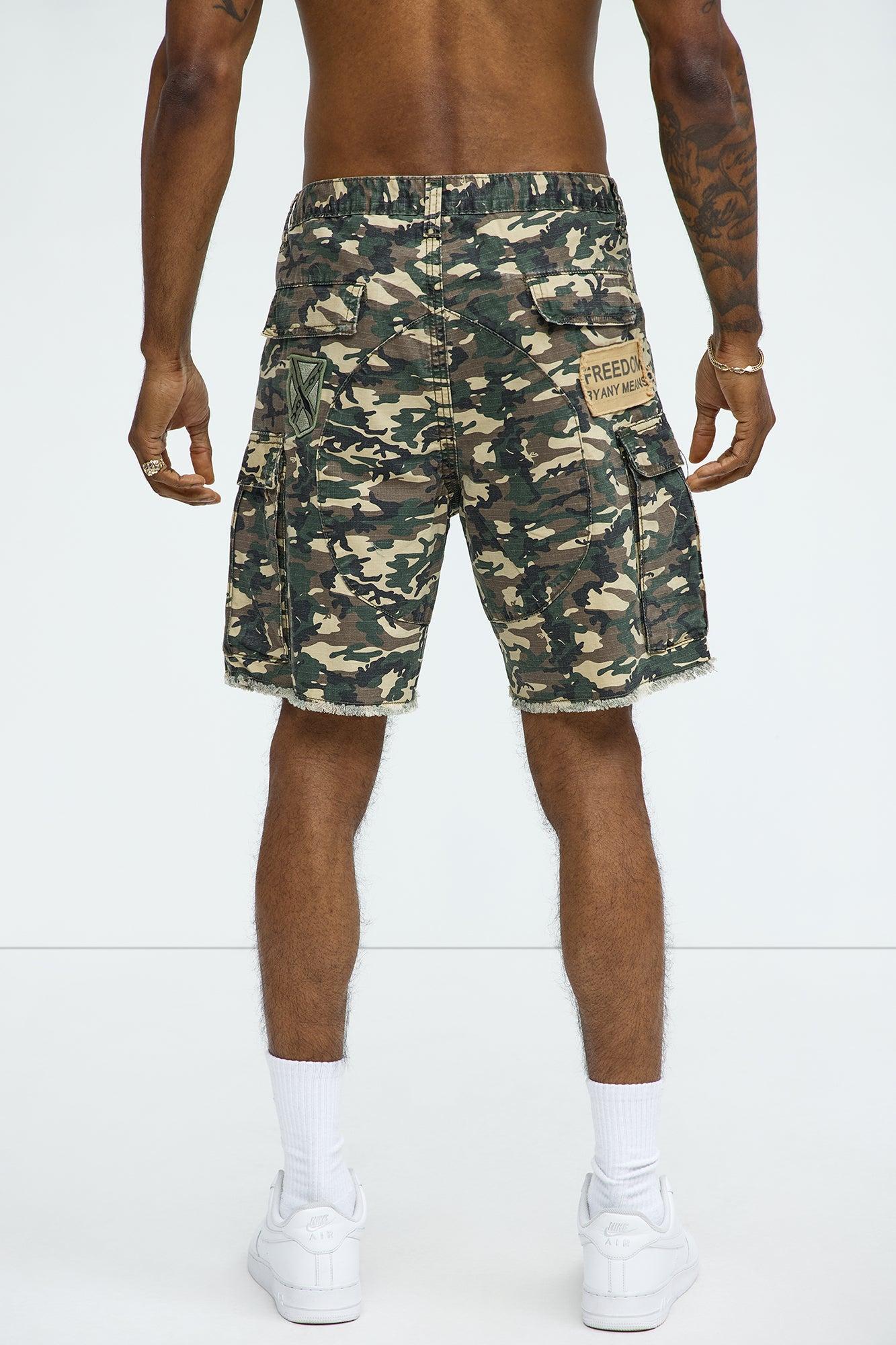 Patch Me Camo Shorts - Brown/combo Product Image