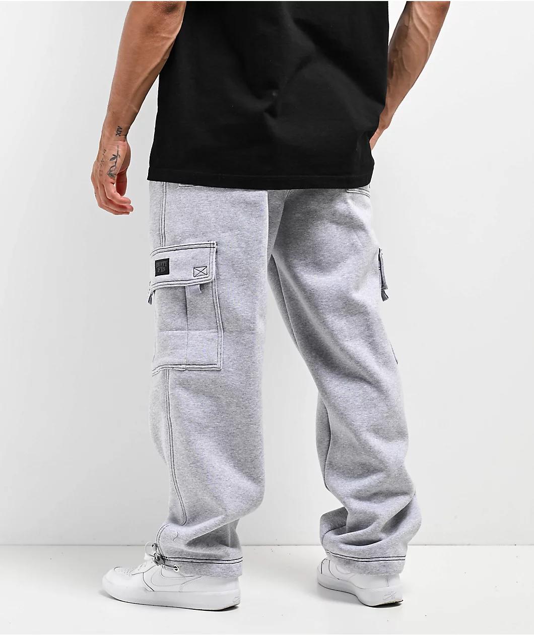 FB County Contrast Grey Cargo Sweatpants Product Image
