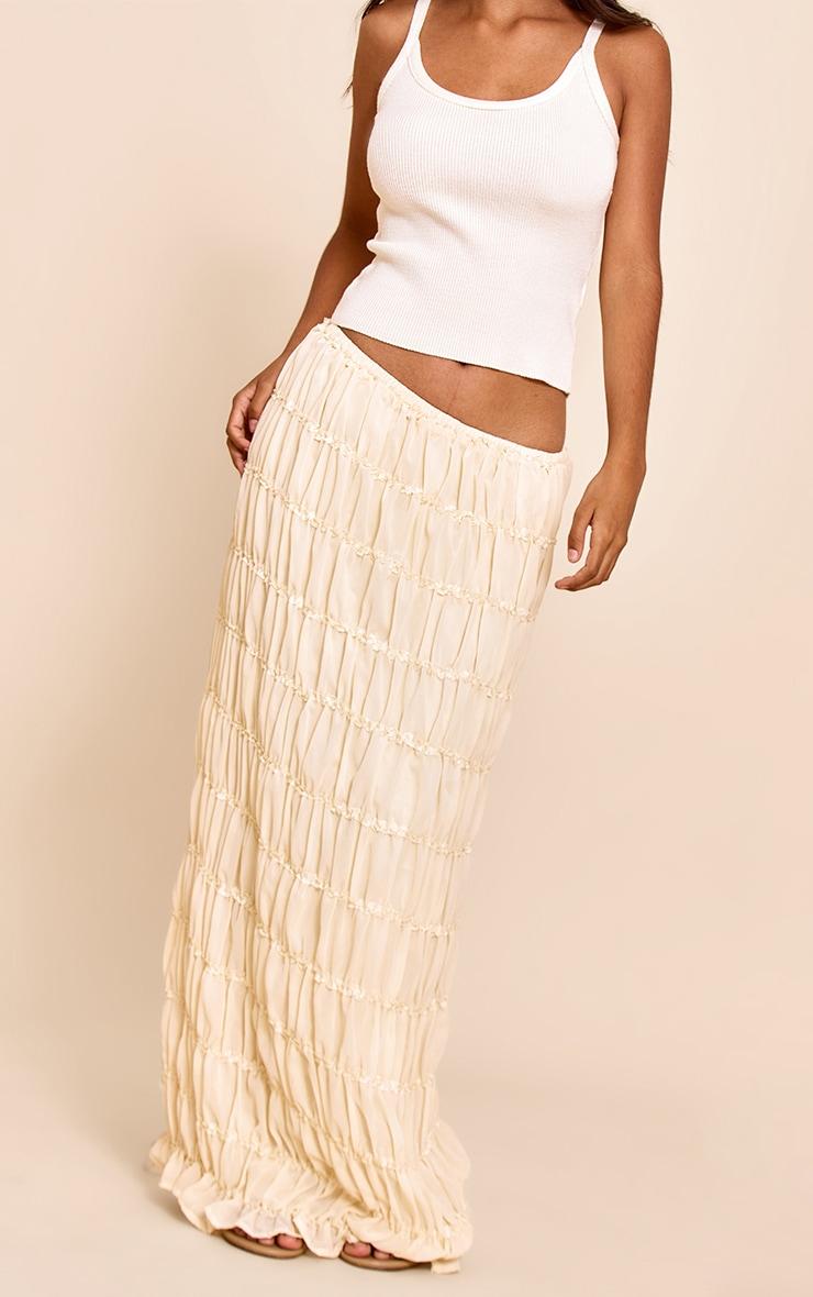 Petite Cream Chiffon Maxi Skirt Product Image