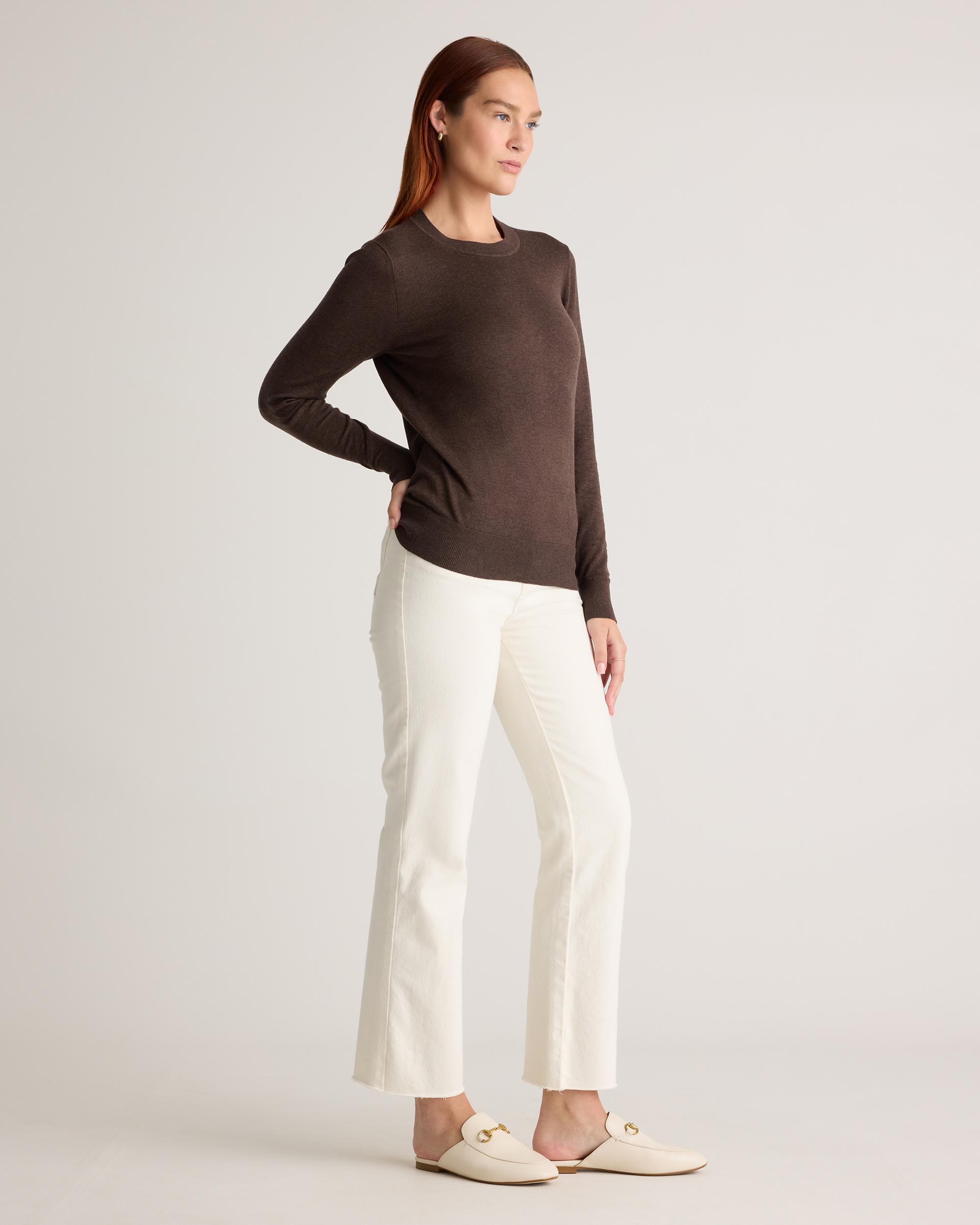 Quince | Women's Lightweight Cotton Cashmere Crew Sweater Organic Cotton Product Image