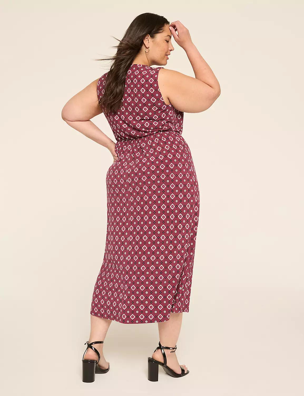 Sleeveless Faux-Wrap Jersey Dress Product Image