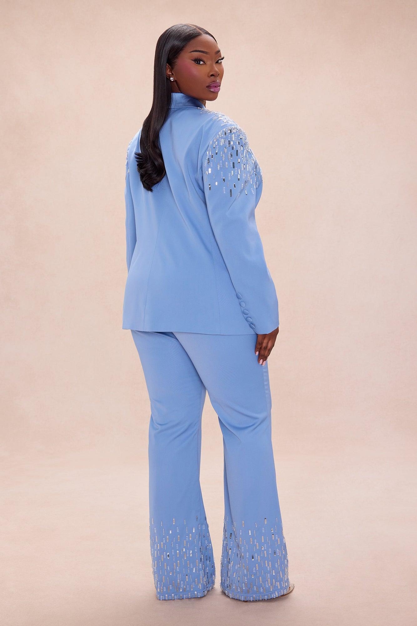 Raiann Embellished Pant Set - Light Blue Female Product Image