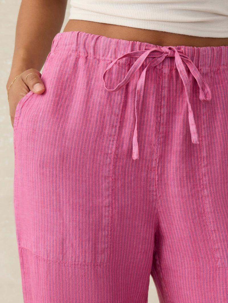 Laidback Linen Pant - Ibis Rose Stripe Product Image