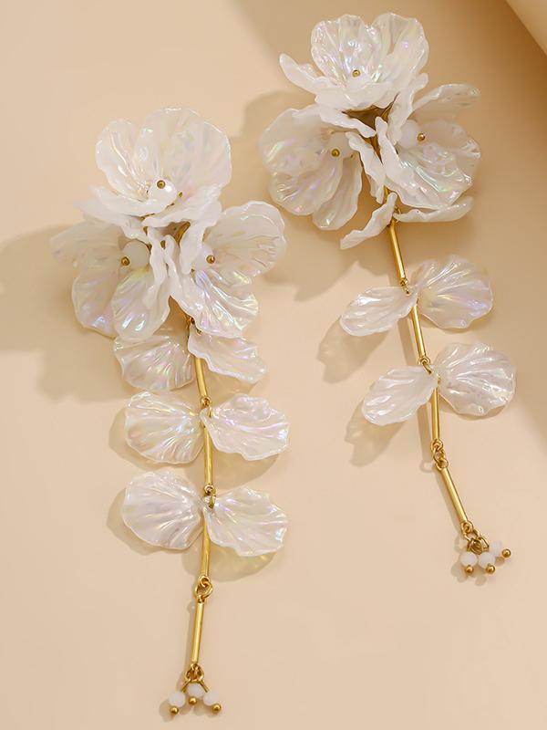 Beaded Flower Shape Earrings Accessories Product Image