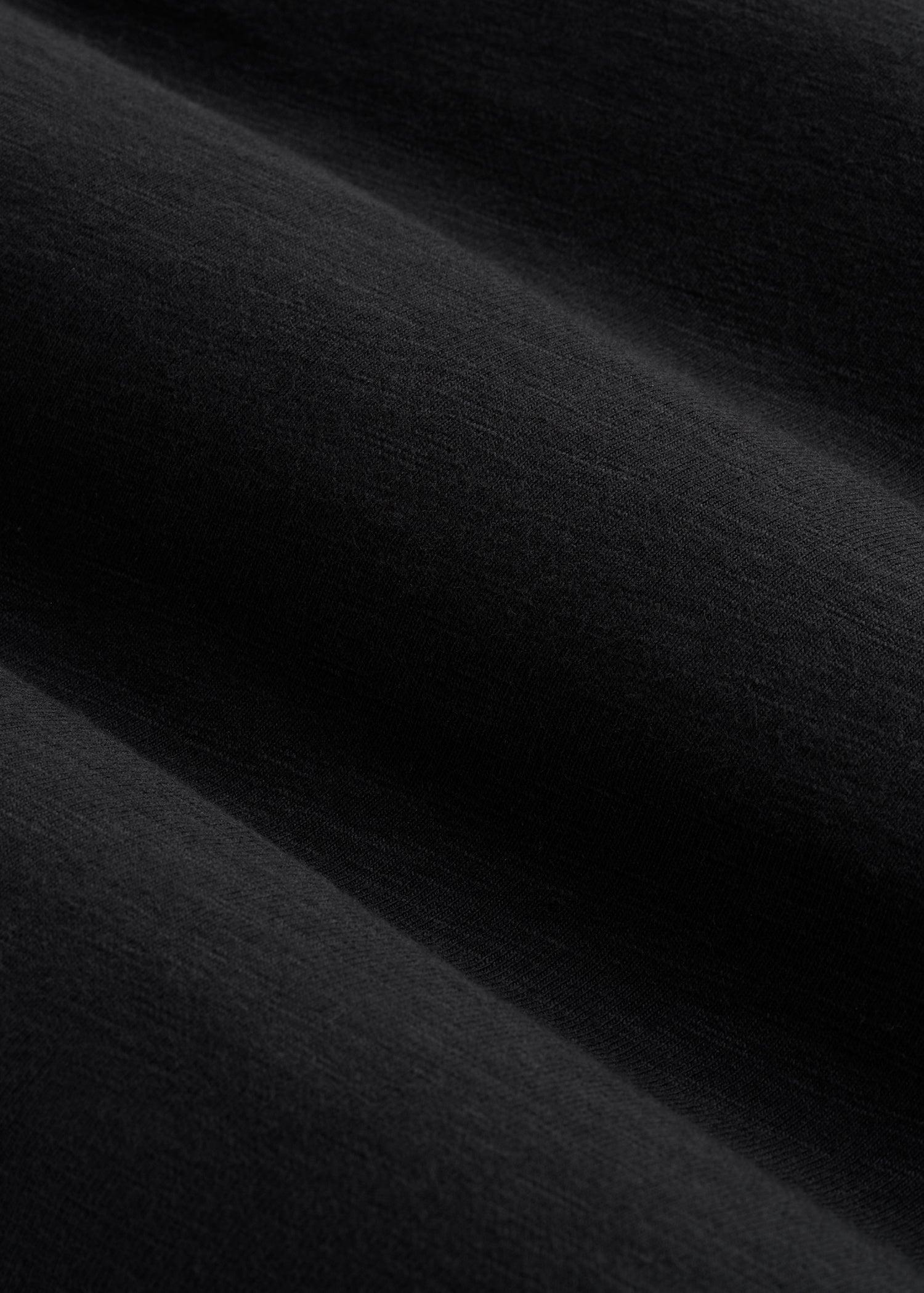 Slub Long Sleeve Scoop Tee for Tall Men in Black Male Product Image