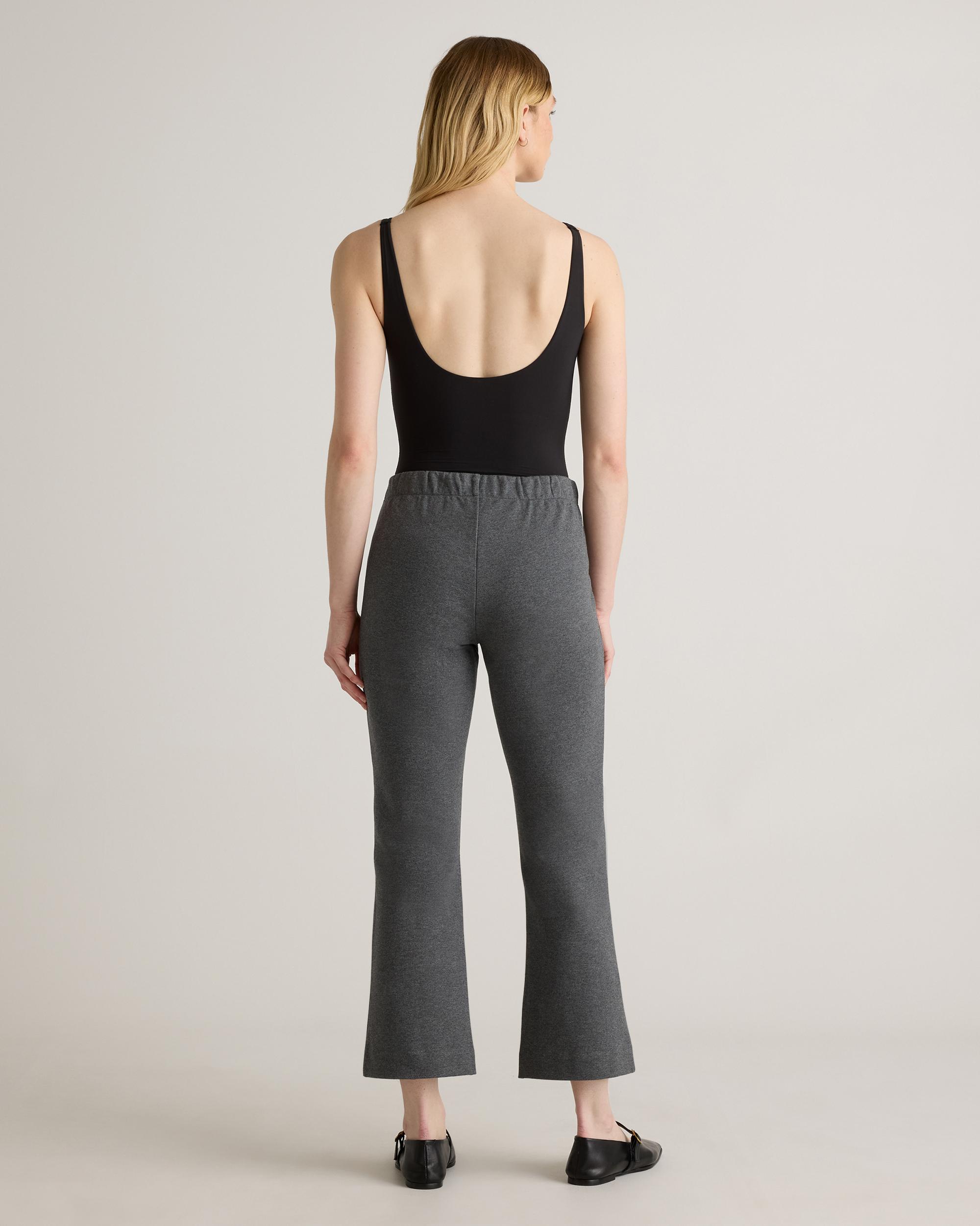 Quince | Women's Double Knit Kick Flare Pants Organic Cotton Product Image