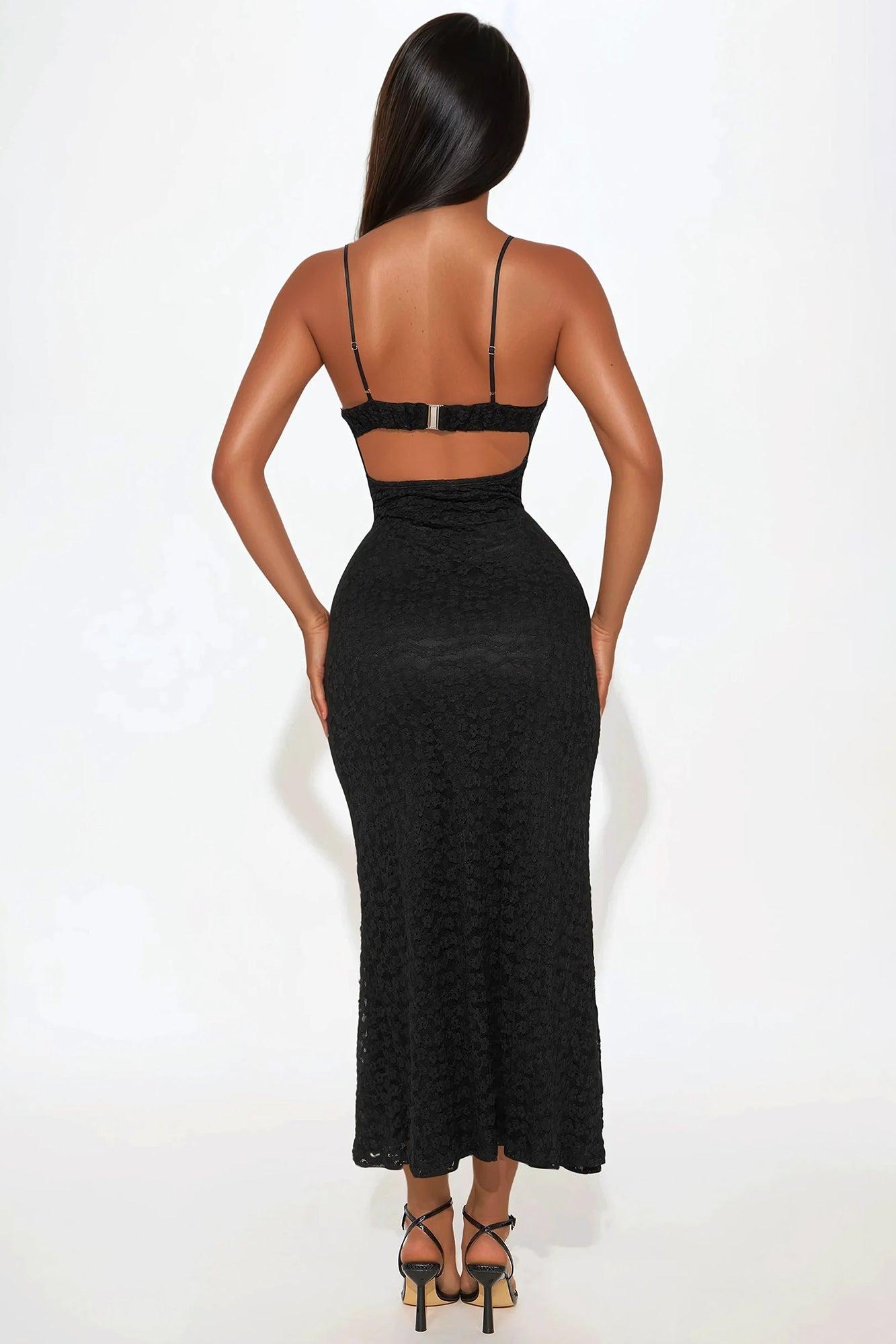 Adalyn Lace Maxi Dress - Black Product Image