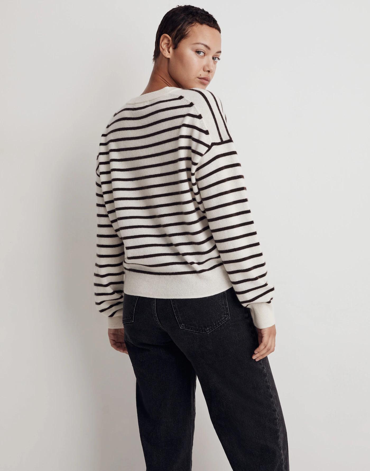 (Re)sponsible Cashmere Relaxed Sweater in Stripe Product Image