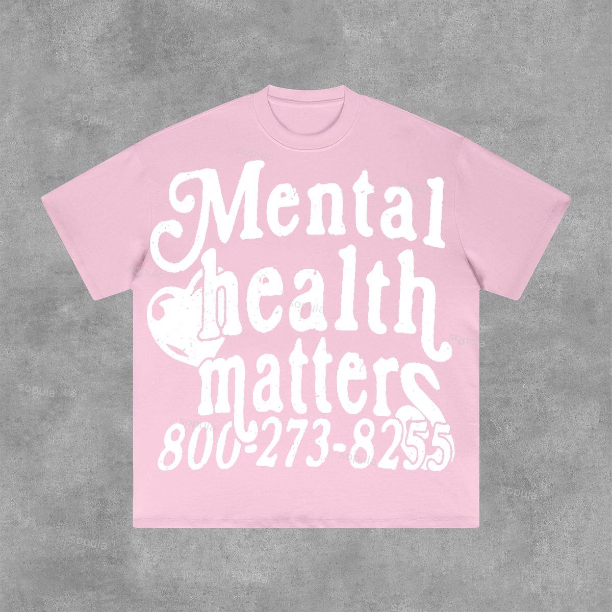 Men's Mental Health Matters 100% Cotton Graphic T-Shirt Product Image