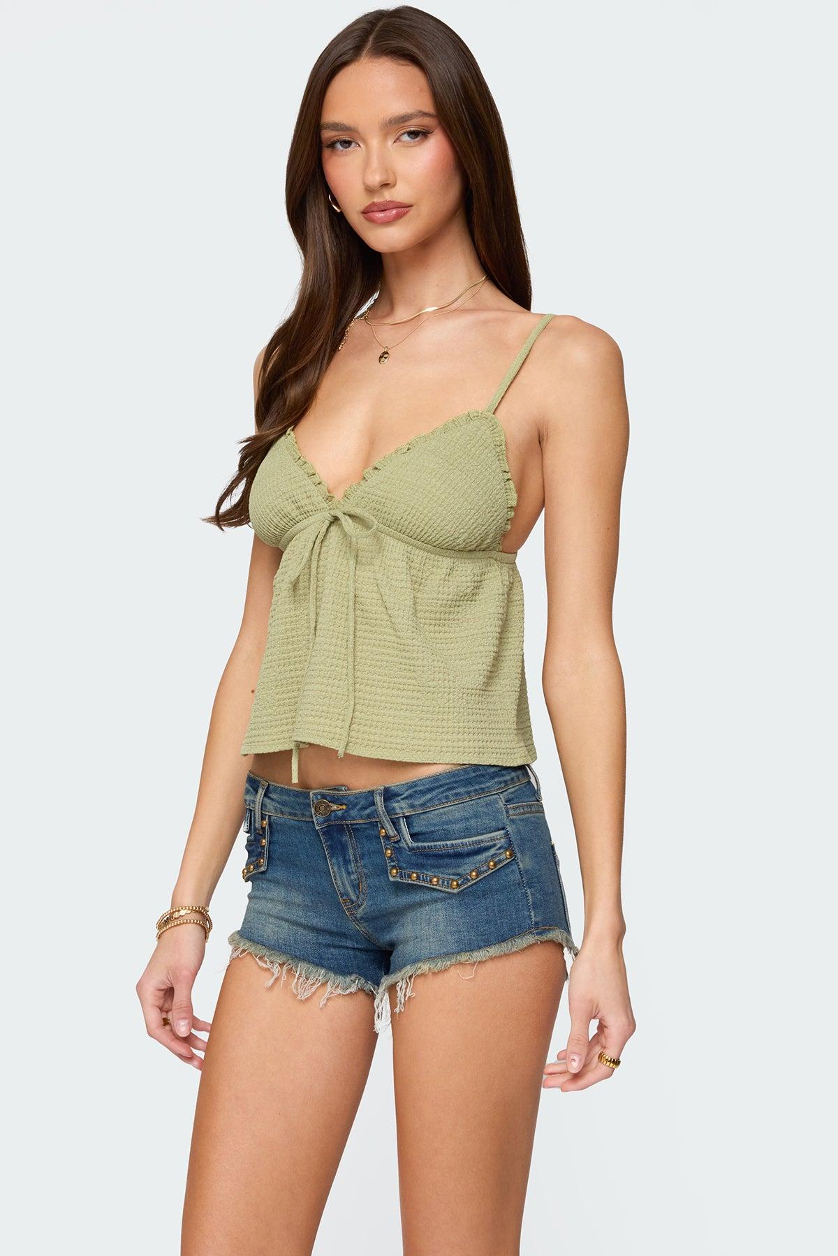 Brianne Textured Babydoll Tank Top Product Image