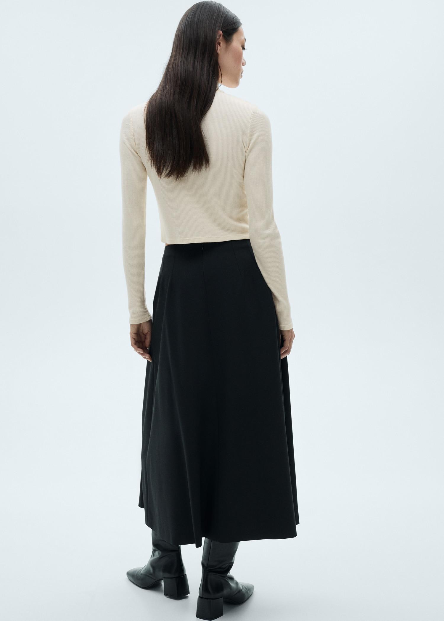 Perkins-neck cardigan with zip - Women | MANGO USA Product Image