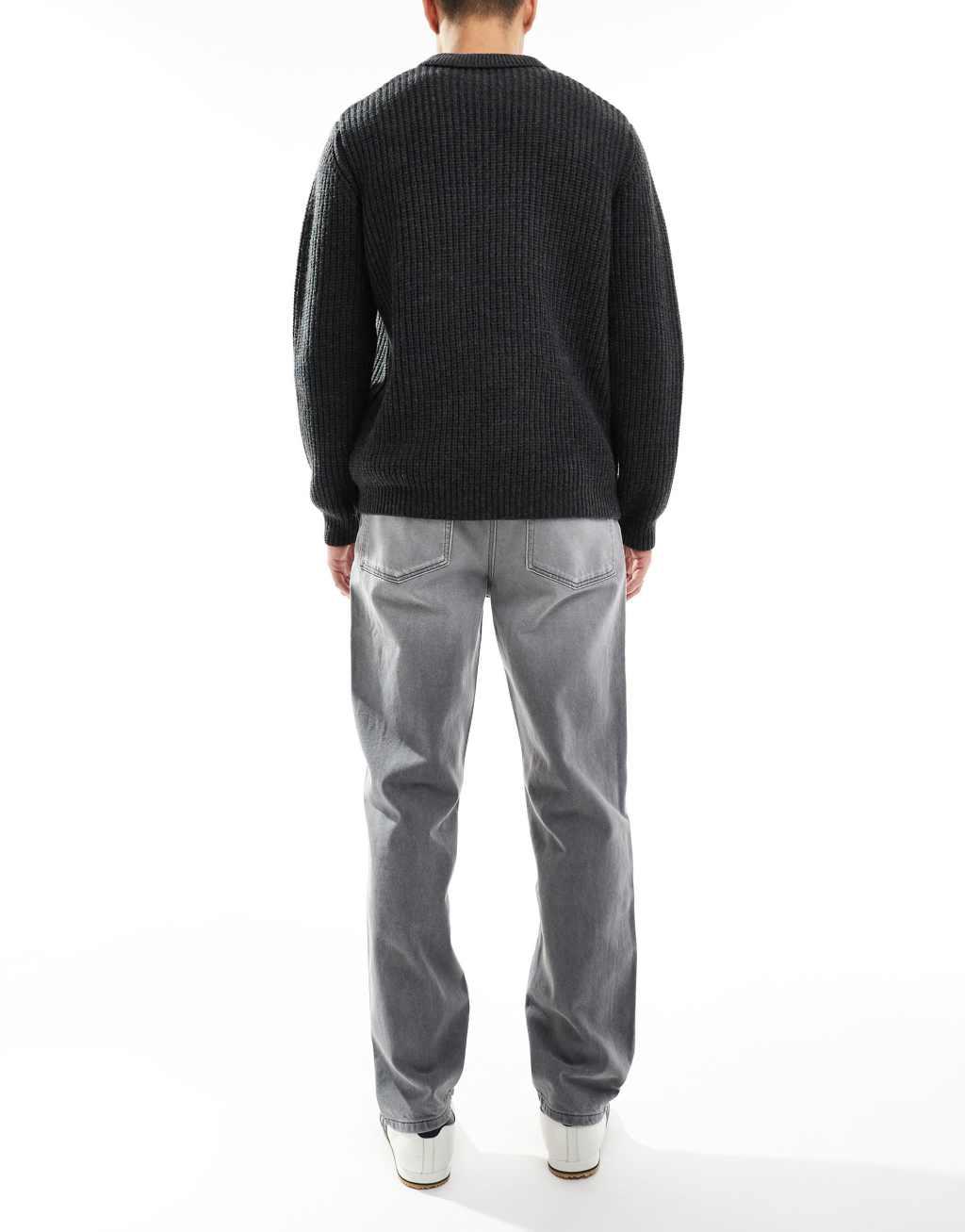 ASOS DESIGN straight fit jeans in gray Product Image