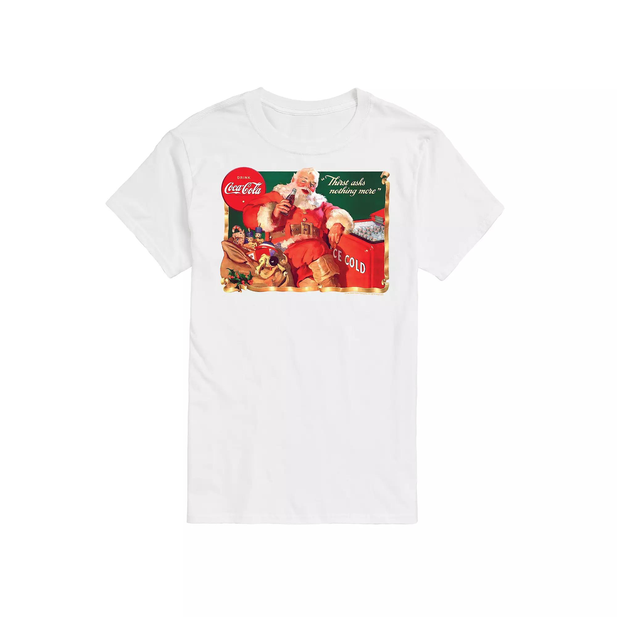 Big & Tall Coca-Cola Vintage Santa Ice Cooler Graphic Tee, Men's,  Product Image