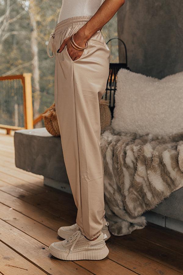 The Kennedy High Waist Faux Leather Joggers Product Image