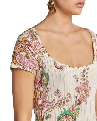 Printed Square Neck Midi Dress Product Image