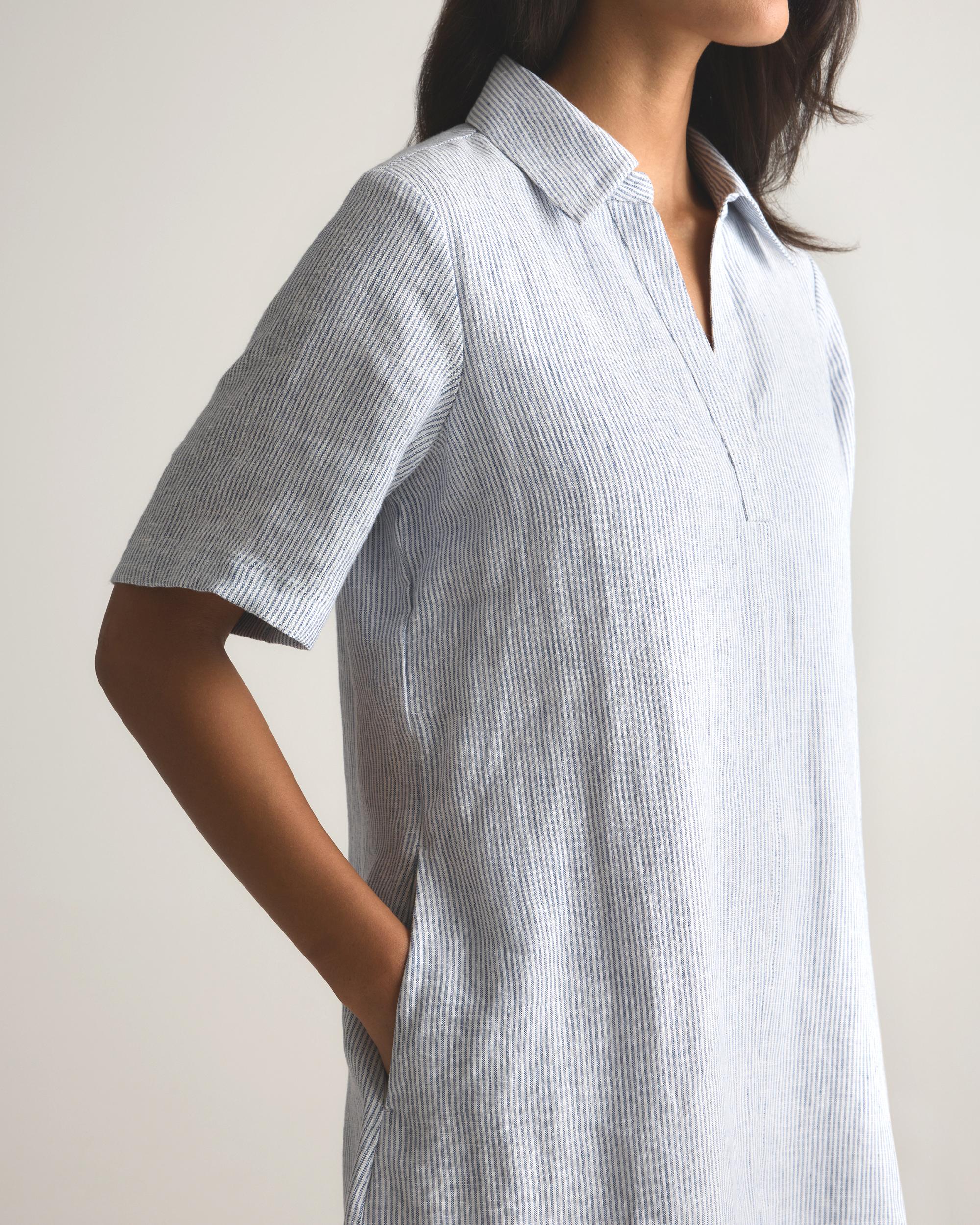 Quince | Women's 100% European Linen Popover Mini Dress Product Image