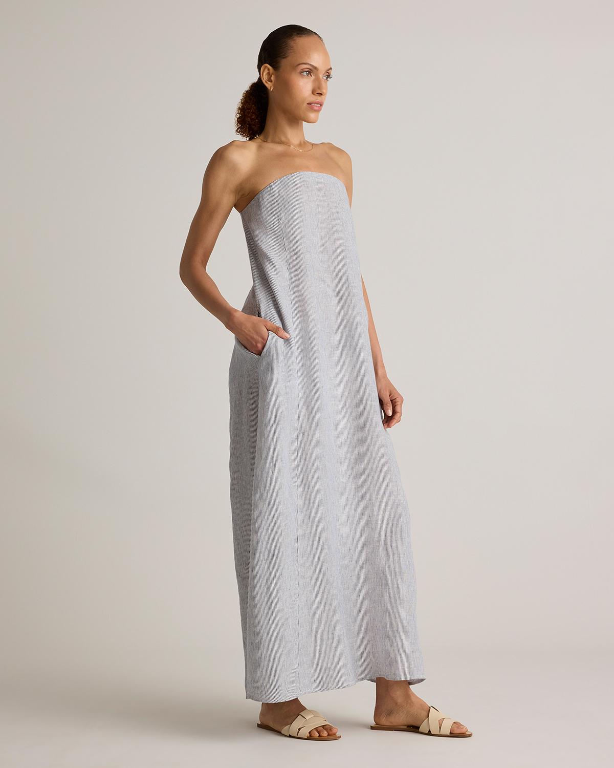 Quince | Women's 100% European Linen Strapless Maxi Dress Size XL Product Image
